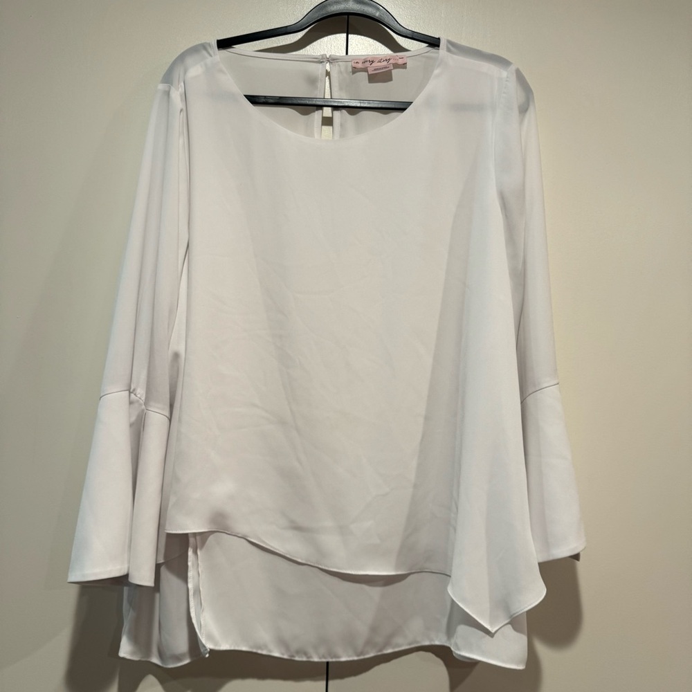 5/25 Women’s Plus Size Loose/Flowing Blouse in White